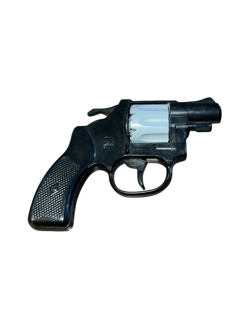 VTG Wasp by Edison Giocattoli Cap Gun Toy Made in Italy Black Revolver Pistol
